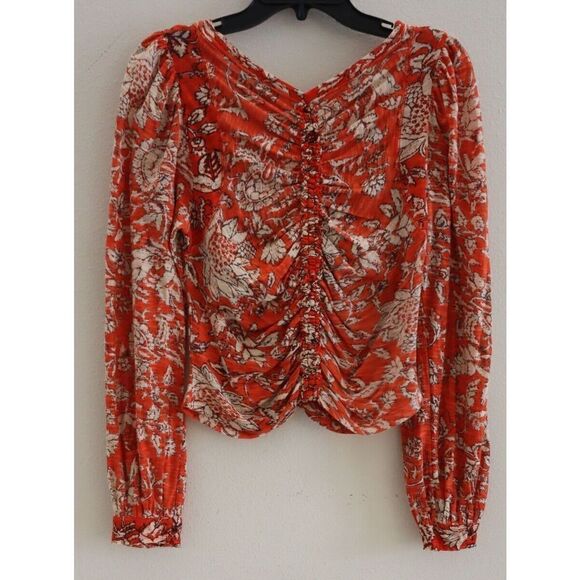 Free People OB1406076 Women Sz M Blood Orange Combo Say The Word Cropped Top $78 - Picture 2 of 8